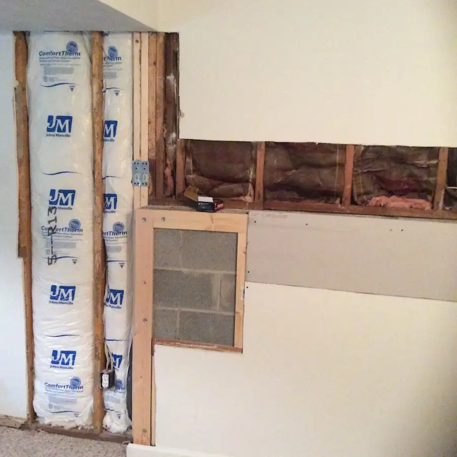 Wall insulation replacement during Contents Cleaning & Restoration in Hopkinton